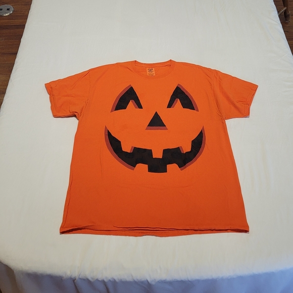 Pumkin Graphic Print Tee Shirt Size XL Jack-o-lantern Short Sleeve Crewneck Fun - Picture 13 of 14